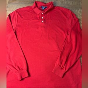 Lands end Classic Red Polo Shirt long sleeve men’s xl 90’s vintage